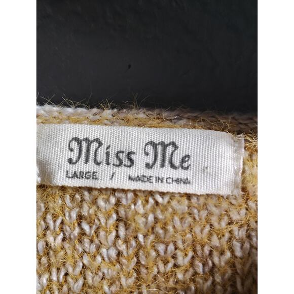 Miss Me Open Cardigan Beige Womens Large - Picture 3 of 4